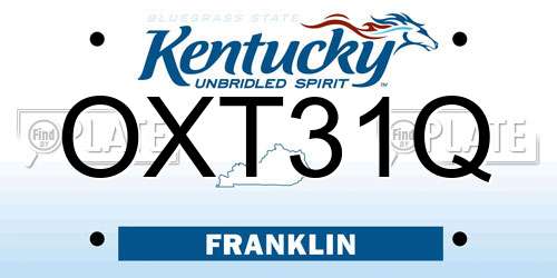 OXT31Q Kentucky License Plate