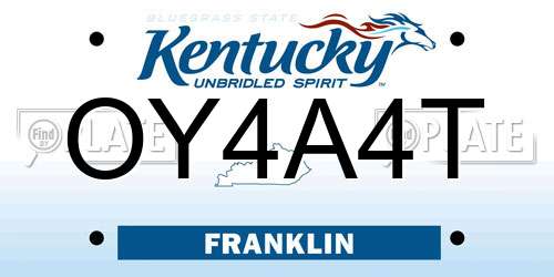OY4A4T Kentucky License Plate
