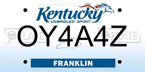 OY4A4Z Kentucky License Plate