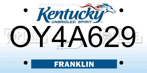 OY4A629 Kentucky License Plate