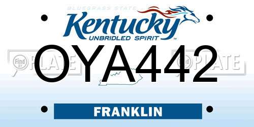 OYA442 Kentucky License Plate