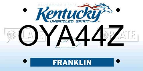 OYA44Z Kentucky License Plate