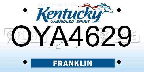 OYA4629 Kentucky License Plate