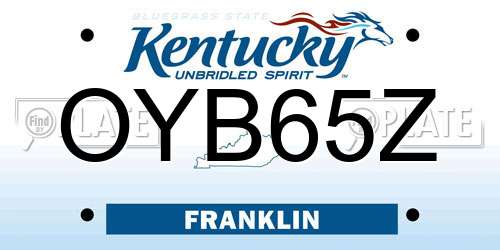 OYB65Z Kentucky License Plate