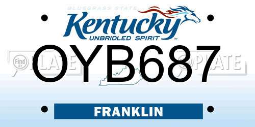 OYB687 Kentucky License Plate