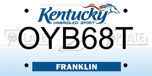 OYB68T Kentucky License Plate