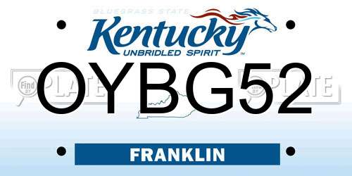 OYBG52 Kentucky License Plate