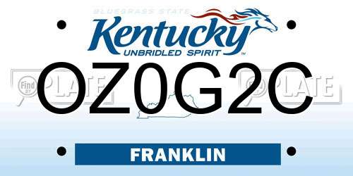 OZ0G2C Kentucky License Plate