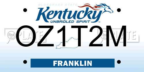 OZ1T2M Kentucky License Plate
