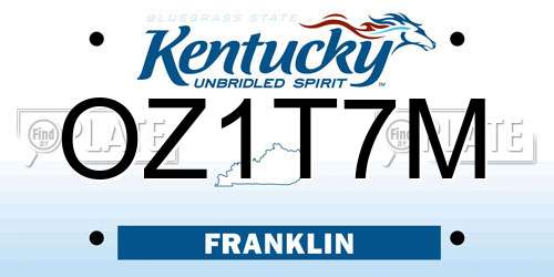 OZ1T7M Kentucky License Plate