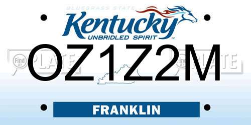 OZ1Z2M Kentucky License Plate