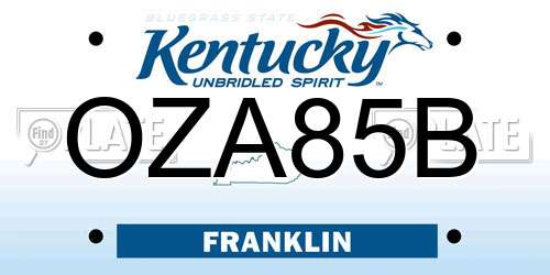 OZA85B Kentucky License Plate