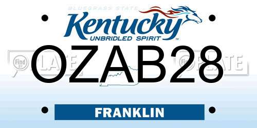 OZAB28 Kentucky License Plate