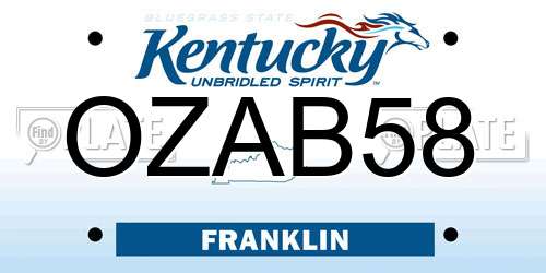OZAB58 Kentucky License Plate