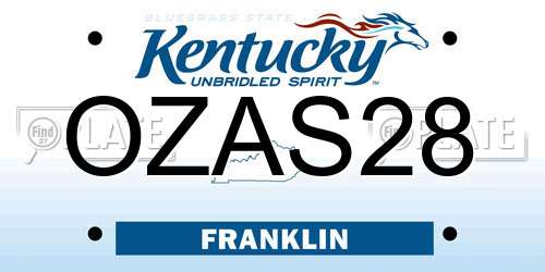 OZAS28 Kentucky License Plate