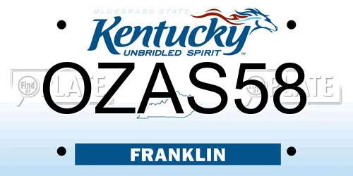 OZAS58 Kentucky License Plate
