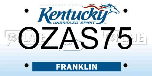 OZAS75 Kentucky License Plate