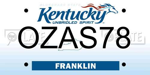 OZAS78 Kentucky License Plate