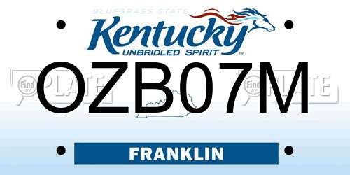 OZB07M Kentucky License Plate