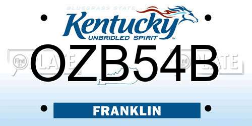 OZB54B Kentucky License Plate