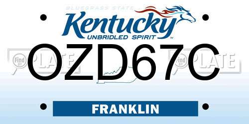 OZD67C Kentucky License Plate