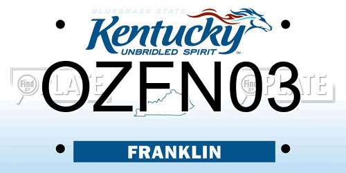 OZFN03 Kentucky License Plate