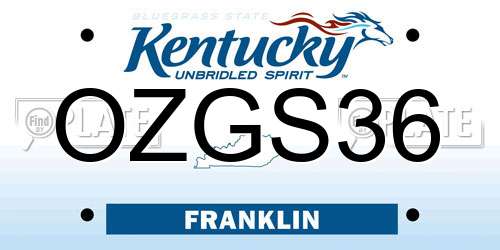OZGS36 Kentucky License Plate