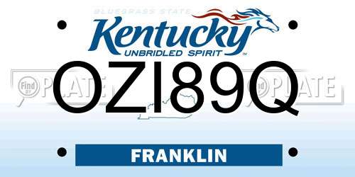 OZI89Q Kentucky License Plate