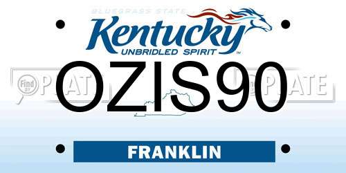 OZIS90 Kentucky License Plate