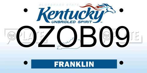 OZOB09 Kentucky License Plate