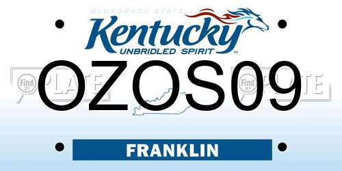 OZOS09 Kentucky License Plate