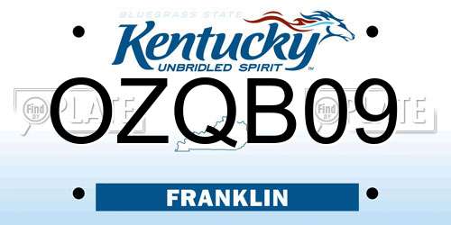OZQB09 Kentucky License Plate
