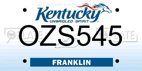 OZS545 Kentucky License Plate