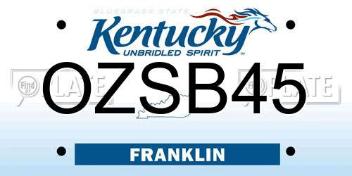 OZSB45 Kentucky License Plate