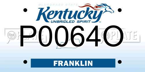 P0064O Kentucky License Plate