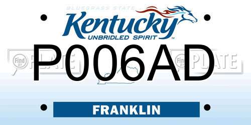 P006AD Kentucky License Plate
