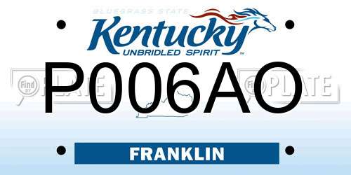 P006AO Kentucky License Plate