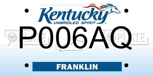 P006AQ Kentucky License Plate
