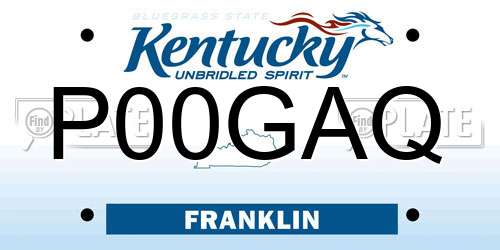 P00GAQ Kentucky License Plate