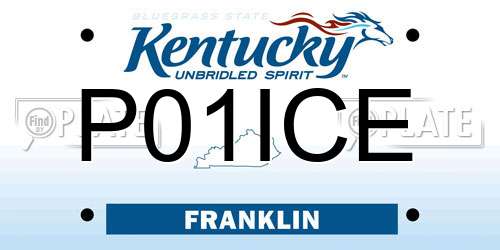 P01ICE Kentucky License Plate