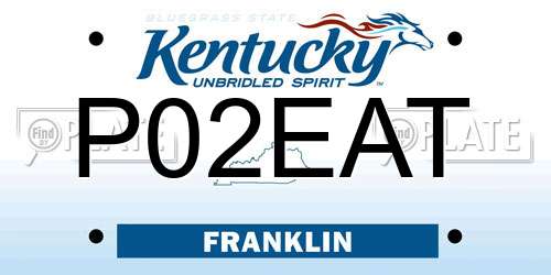 P02EAT Kentucky License Plate