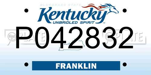 P042832 Kentucky License Plate