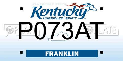 P073AT Kentucky License Plate