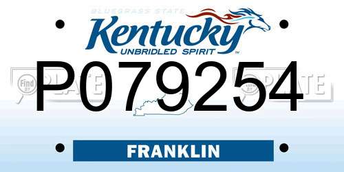 P079254 Kentucky License Plate