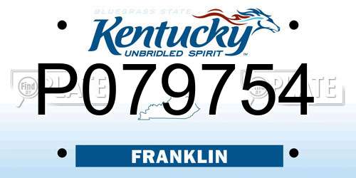 P079754 Kentucky License Plate