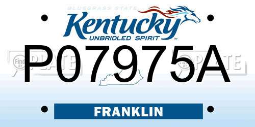 P07975A Kentucky License Plate