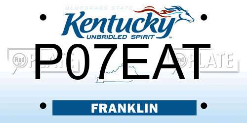 P07EAT Kentucky License Plate