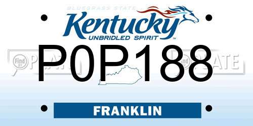 P0P188 Kentucky License Plate