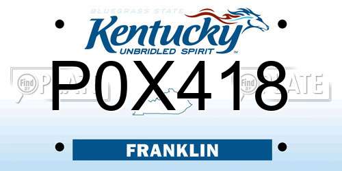 P0X418 Kentucky License Plate