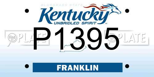 P1395 Kentucky License Plate